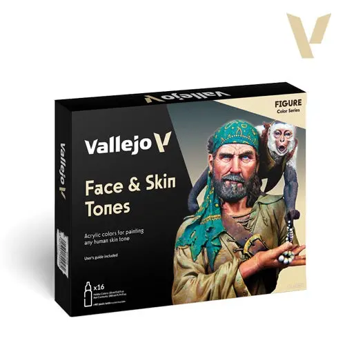 Vallejo 70258 Model Colour Face & Skin Tones 16 Colours Acrylic Paint Set 1