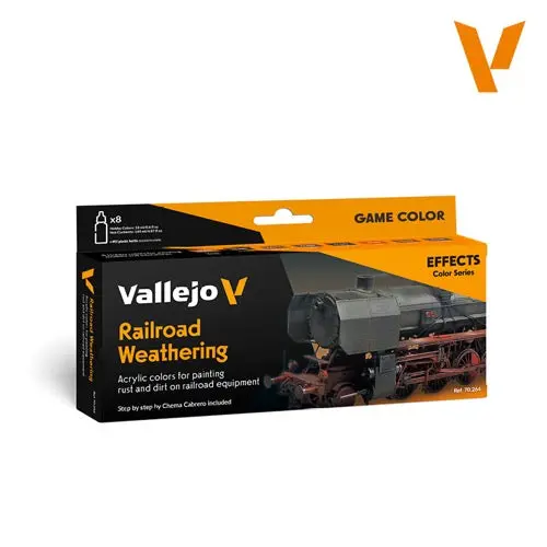Vallejo 70264 Model Colour Railroad Weathering By Chema Cabrero 8 Colours Acrylic Paint Set 1