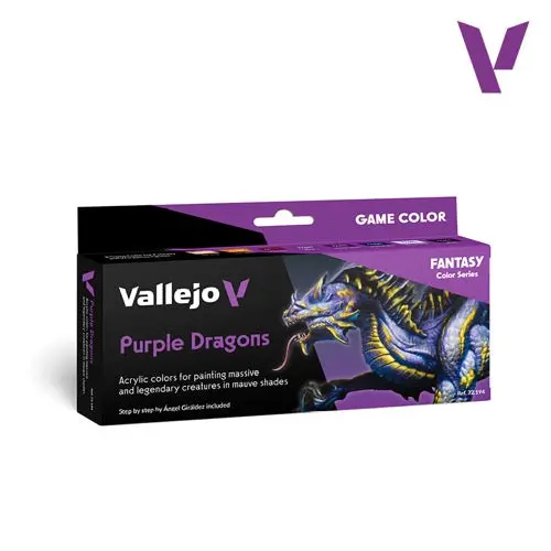 Vallejo 72194 Game Colour Purple Dragons 8 Colour Acrylic Paint Set 1