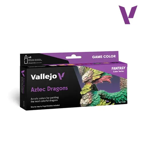 Vallejo 72195 Game Colour Aztec Dragons 8 Colour Acrylic Paint Set 1