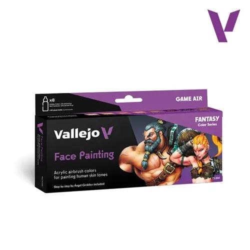 Vallejo 72204 Game Air Face Painting By A.Giraldez 8 Colour Acrylic Paint Set 1