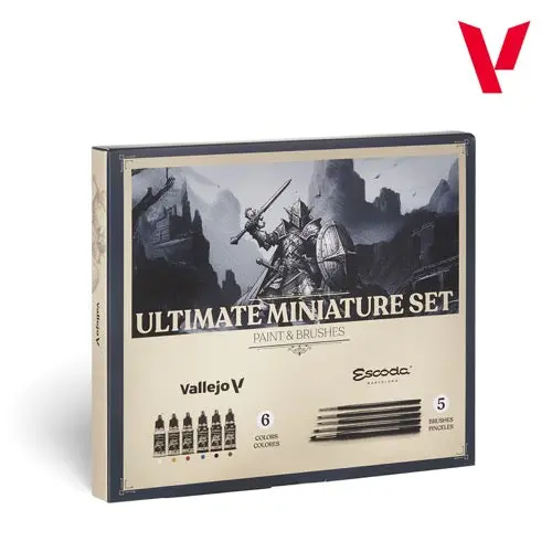 Vallejo 72206 Game Colour Ultimate Miniature Set Paint & Brushes 5 1