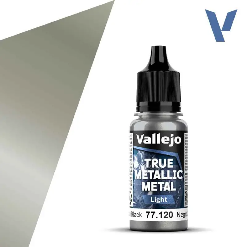 Vallejo 77120 True Metallic Metal Light Obsidian Black 18 Ml 1