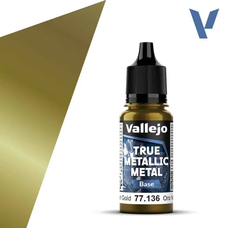 Vallejo 77136 True Metallic Metal Base Greenish Gold 18 Ml 1