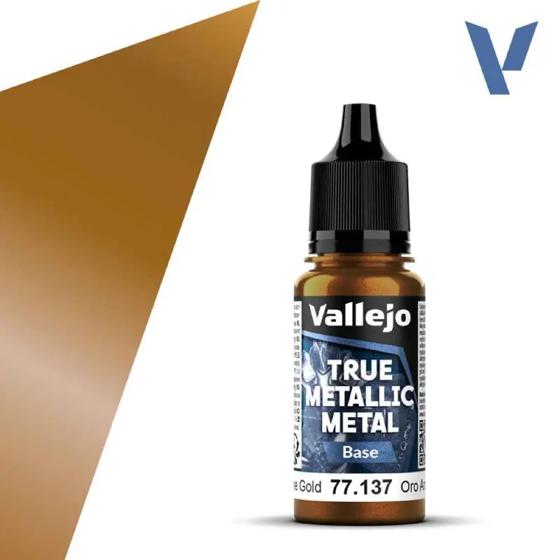 Vallejo 77137 True Metallic Metal Base Arcane Gold 18 Ml 1