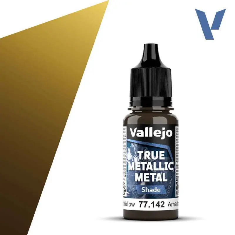 Vallejo 77142 True Metallic Metal Shade Radiant Yellow 18 Ml 1