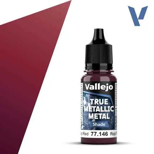 Vallejo 77146 True Metallic Metal Shade Ruby Red 18 Ml 1