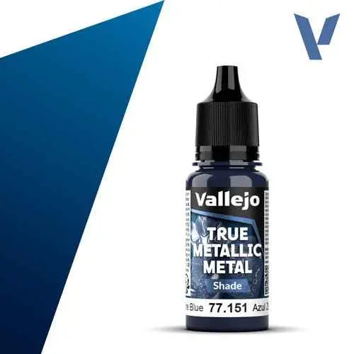 Vallejo 77151 True Metallic Metal Shade Sapphire Blue 18 Ml 1