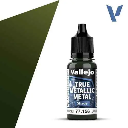 Vallejo 77156 True Metallic Metal Shade Greenish Gold 18 Ml 1