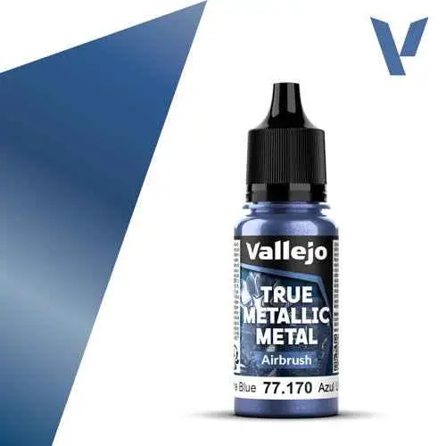 Vallejo 77170 True Metallic Metal Airbrush Ultramarine Blue 18 Ml 1