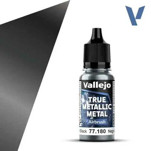 Vallejo 77180 True Metallic Metal Airbrush Obsidian Black 18 Ml 1