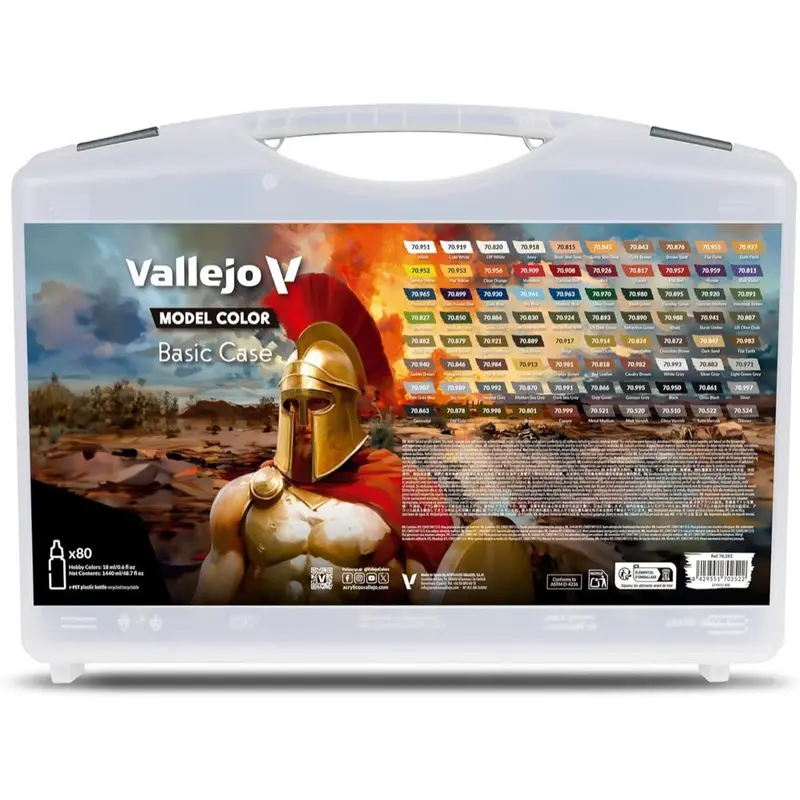 Vallejo Model Colour Av70252 Basic Case (80 Colours) Acrylic Paint Set 1