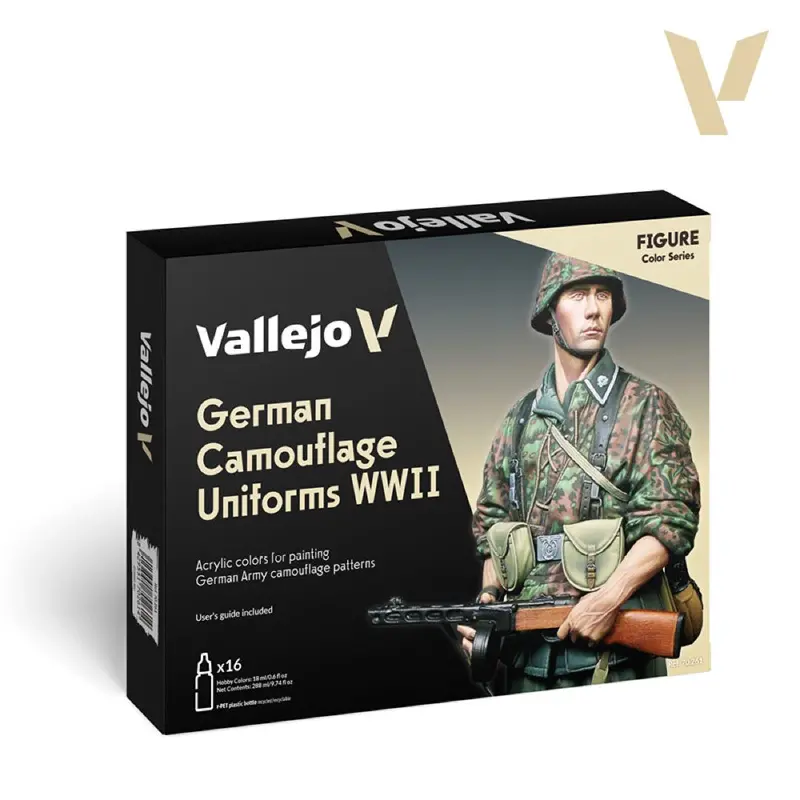 Vallejo Model Colour Av70261 German Camouflage Uniforms Wwii (16 Colours) Acrylic Paint Set 1