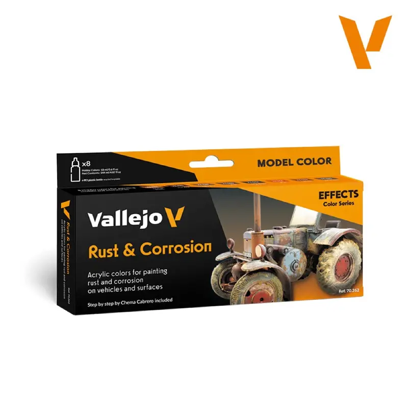 Vallejo Model Colour Av70262 Rust & Corrossion By Chema Cabrero (8 Colours) Acrylic Paint Set 1