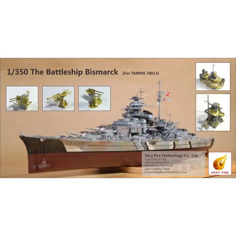 Very Fire Vf350003 1/350 Dkm Bismarck Detail Up Set For Tamiya 78013 1