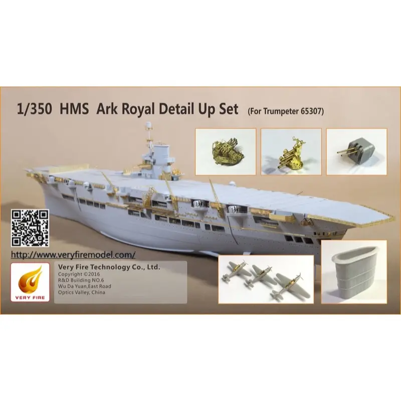 Very Fire Vf350004 1/350 Hms Royal Ark Detail Up Set For Merit 65307 1