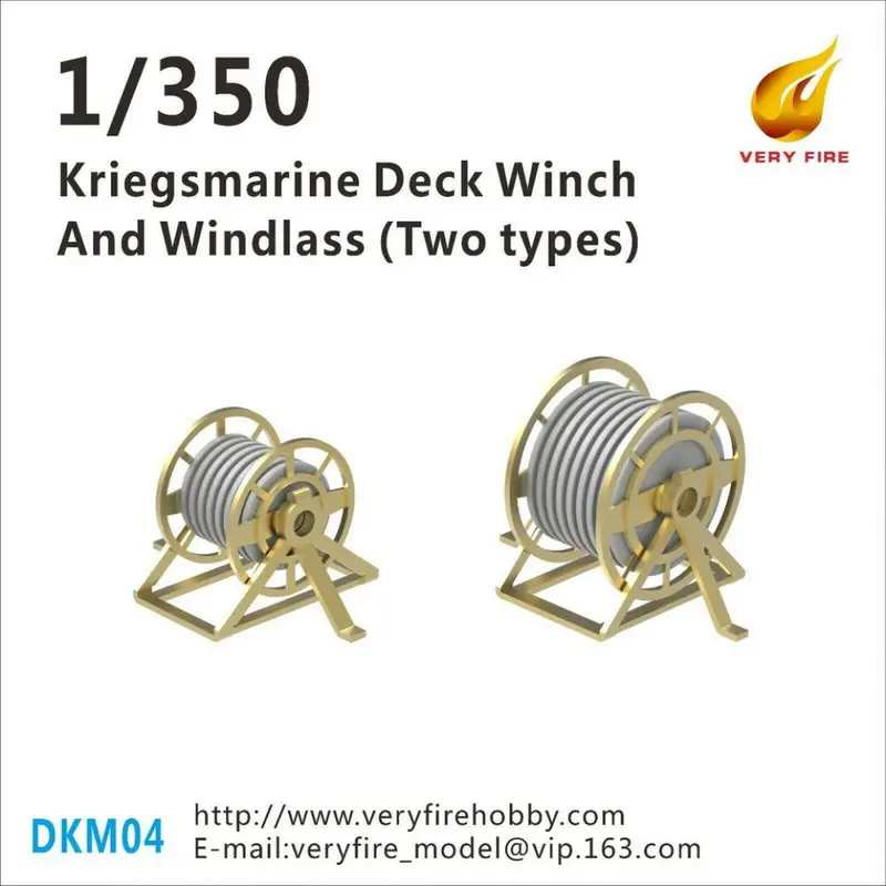 Very Fire Vfdkm04 1/350 Kriegsmarine Deck Winch And Windlass 1