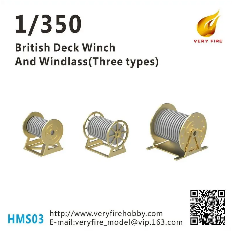 Very Fire Vfhms03 1/350 British Deck Winch And Windlass 1