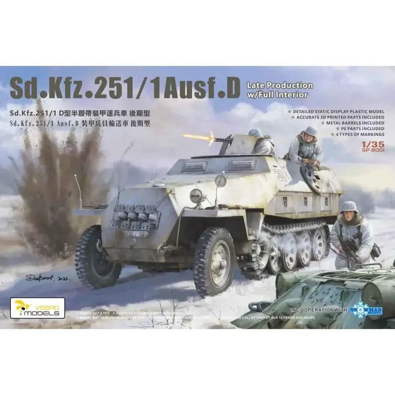 Vespid Models Sp-8001 1/35 Sd.Kfz.251/1 Ausf.D Late Production W/Full Interior 1