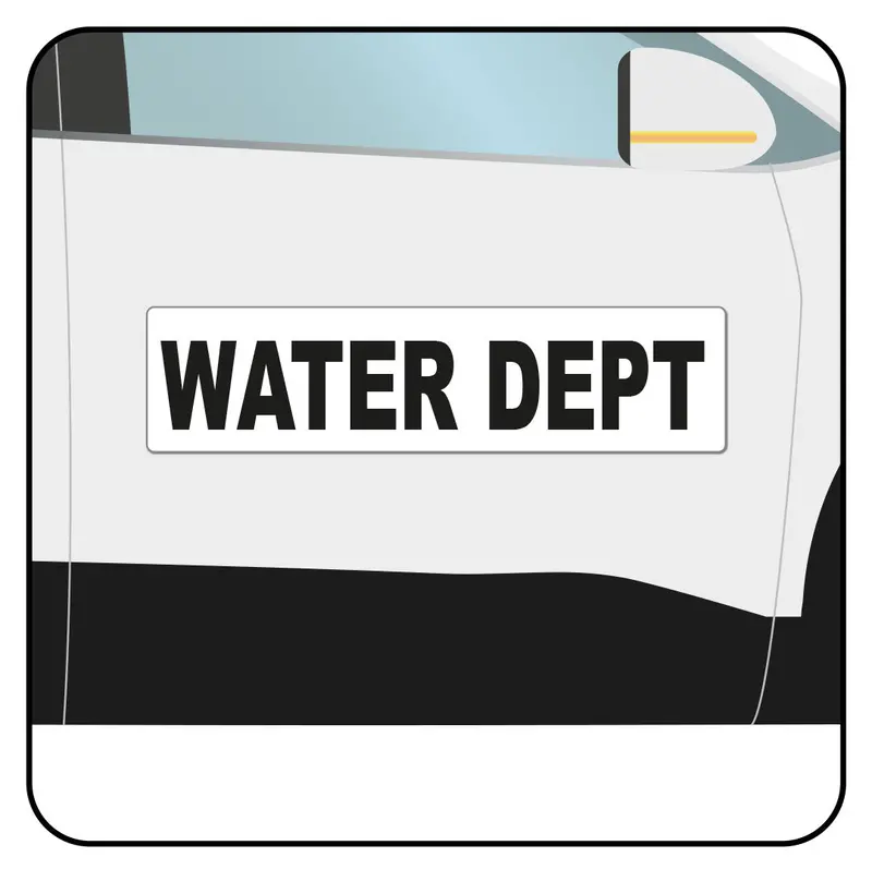Water Department Vehicle Magnet Or Decal + Reflective Options | 24"X6" 1