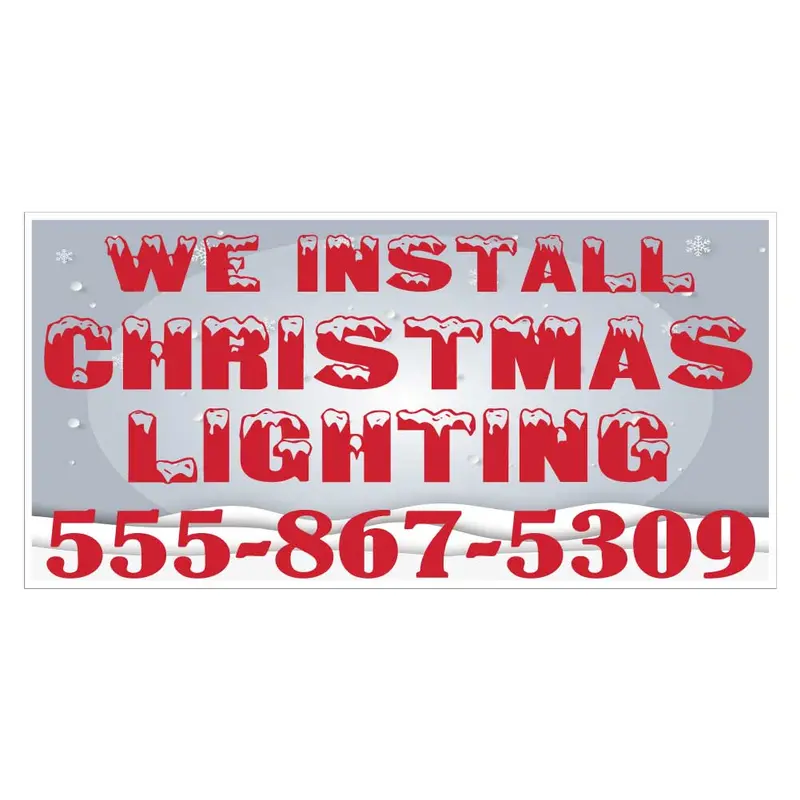 We Install Christmas Lighting Magnetic Sign – Custom Layout 6 | Add Your Phone Number 1