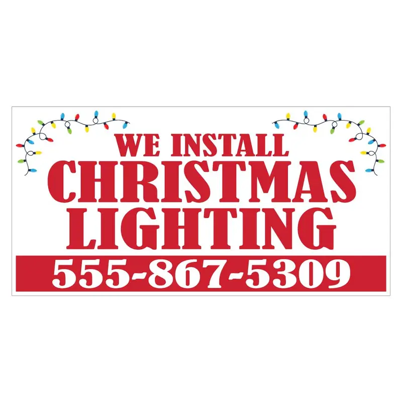 "We Install Christmas Lighting" Magnetic Vehicle Sign 1 1