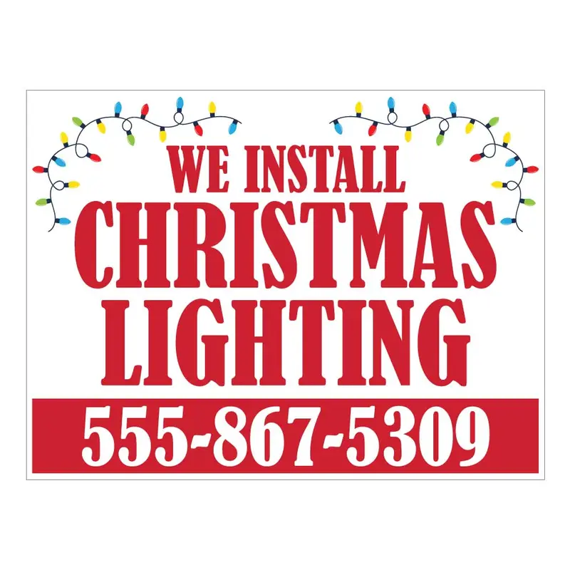 "We Install Christmas Lighting" Magnetic Vehicle Sign 1 2