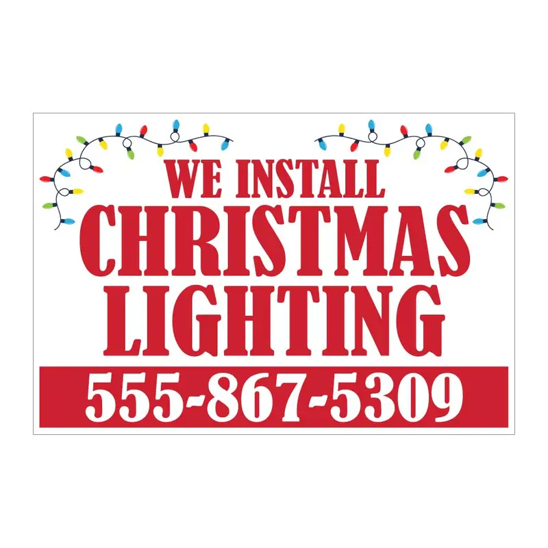 "We Install Christmas Lighting" Magnetic Vehicle Sign 1 3