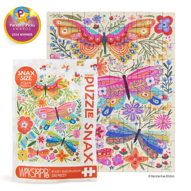 Werkshoppe W-10357 Butterfly Floral 100Pc Snax Jigsaw Puzzle 1