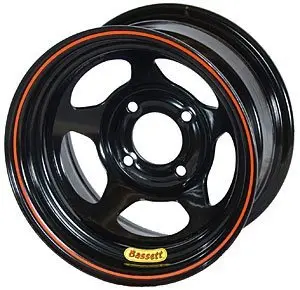 Bassett Racing 38Sp4 Black 13X8 Inch Wheel – 4X4.25 Inch Bolt Pattern, 4 Inch Backspace 1