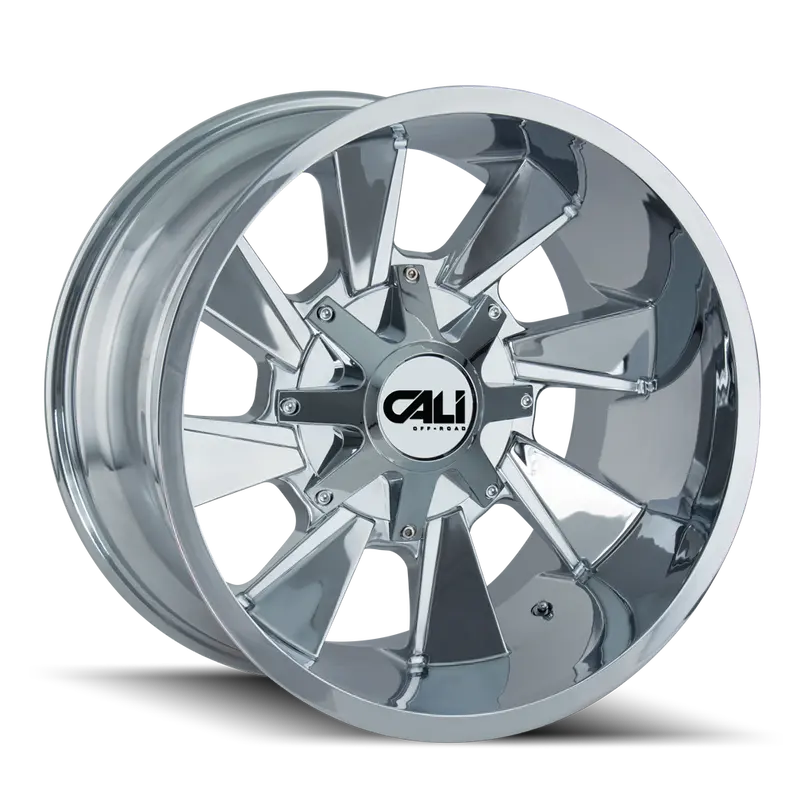 Cali Off-Road Distorted Chrome Wheel – 20X10, 8-Lug, Aggressive Offset & Backspacing 1