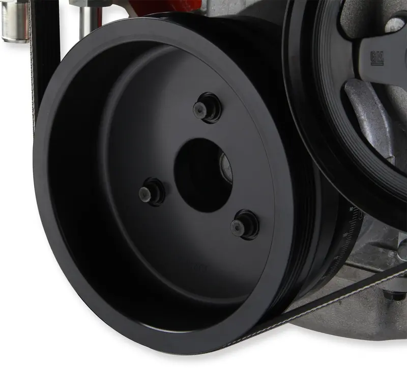 Holley 97-161 Steel Black Crankshaft Pulley For Mid-Mount Accessory Drive Systems 1