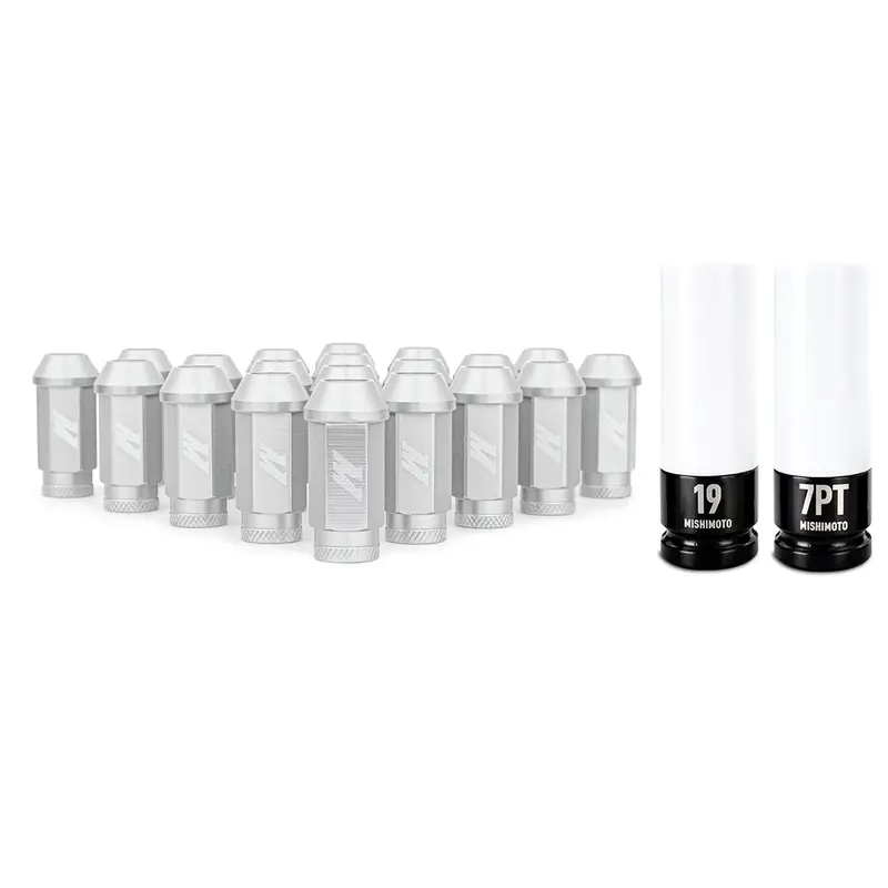 Mishimoto 20-Piece Silver Aluminum Locking Lug Nut Set – M12×1.5 For Enhanced Wheel Security 1