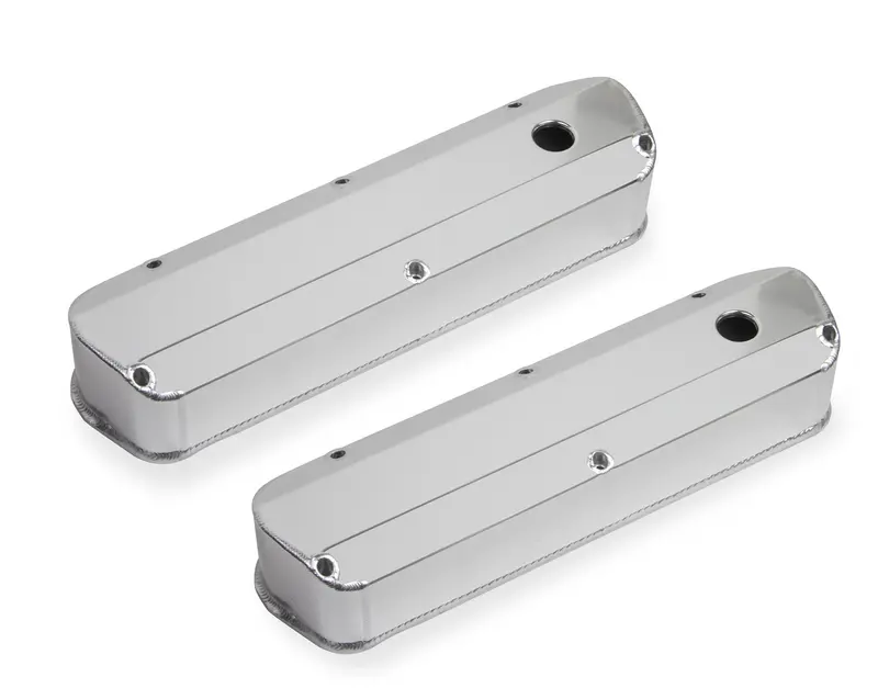 Mr. Gasket 6843G Billet Aluminum Valve Covers – 1/4-Inch Thick, Natural Finish (Pair) 1