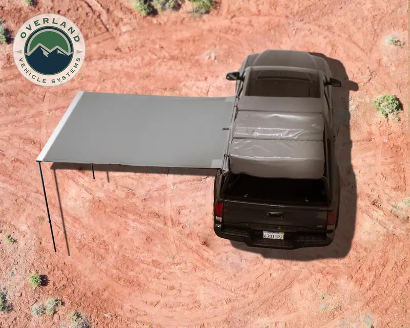 Overland Vehicle Systems 18049909 Adjustable Awning – 2.0 To 6.5 Ft, Universal Mount, Black Cover 1