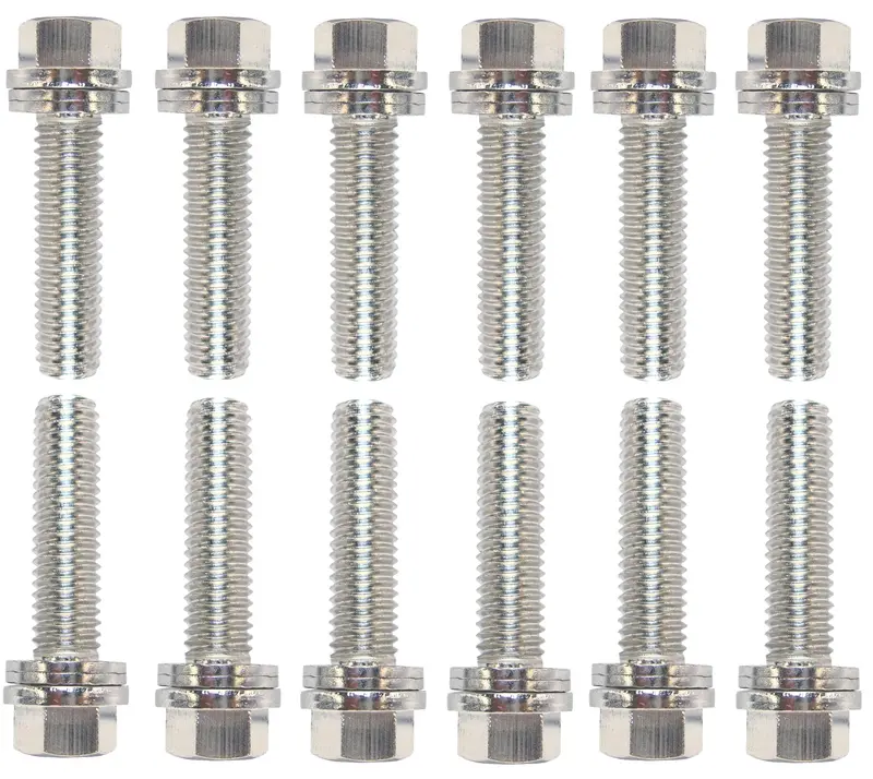 Proform Wedge-Locking Header Bolts – M8 X 1.18”, Nickel-Plated, 12-Pack (66755) 1