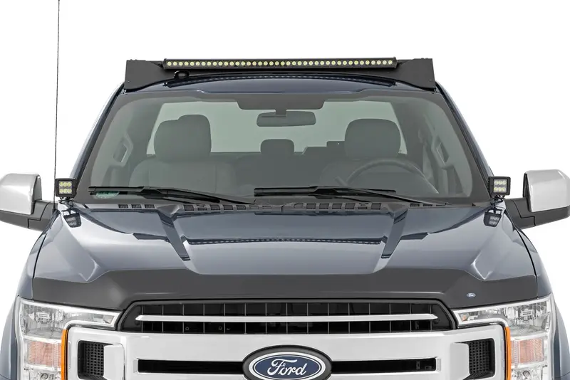 Rough Country 51025 Roof Rack System With Front/Rear Leds And 40-Inch Black Series Light Bar – 2019–2020 Ford F-150 1