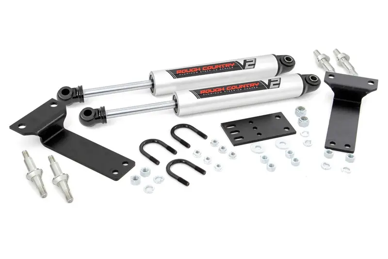 Rough Country Dual Steering Stabilizer – V2 Design For 1999–2005 Ford Super Duty & Excursion (8749070) 1