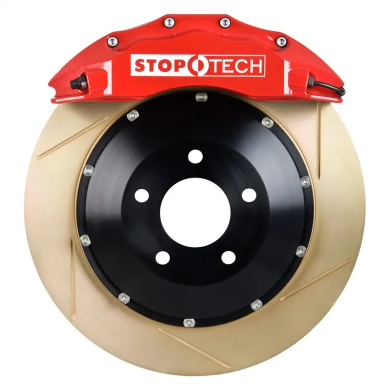 Stoptech 83.130.6700.73 Big Brake Kit – Rear, Two-Piece Slotted Rotors With Red Calipers 1