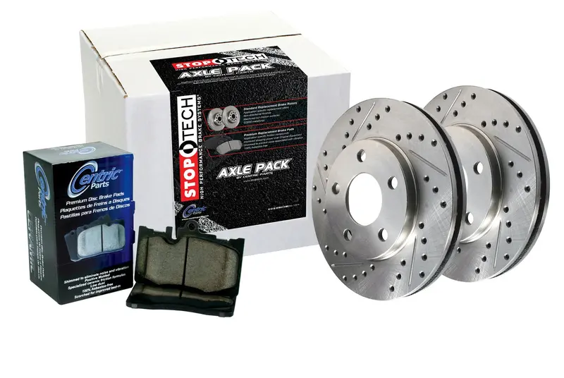 Stoptech 928.39005 Select Sport Front Brake Kit – Drilled & Slotted Rotors 1