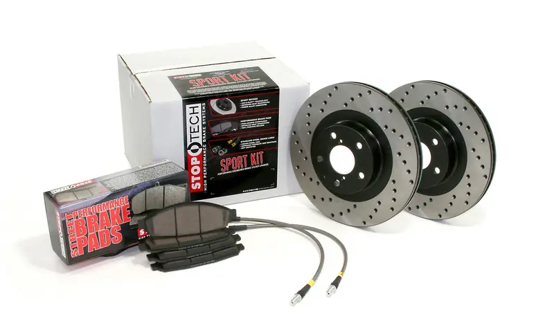 Stoptech 979.45007 Four-Wheel Sport Axle Pack With Drilled Rotors And Brake Lines 1