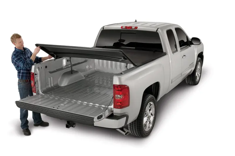Trailfx Tfx2009 Soft Tri-Fold Truck Bed Cover – Non-Locking Vinyl Top With Aluminum Rails 1