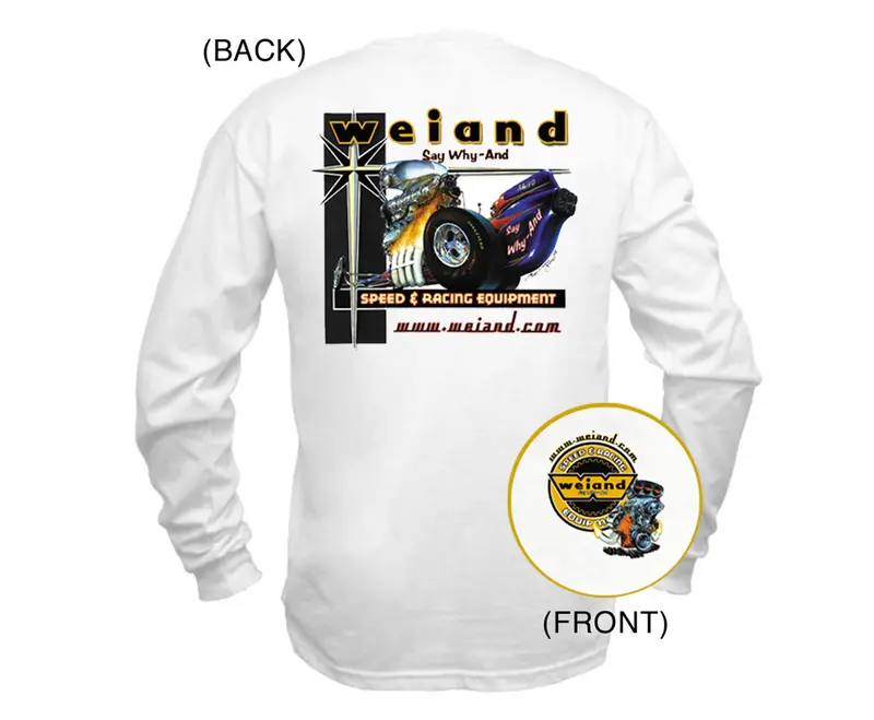 Weiand Retro Art Long Sleeve T-Shirt – White, X-Large, Vintage-Inspired Design 1